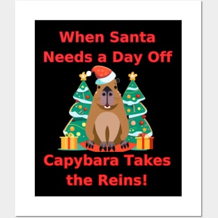 Capybara Christmas Posters and Art